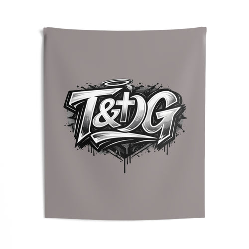 Christian Graffiti Wall Tapestry — 'Walking with Jesus' Prayer & Studio Decor