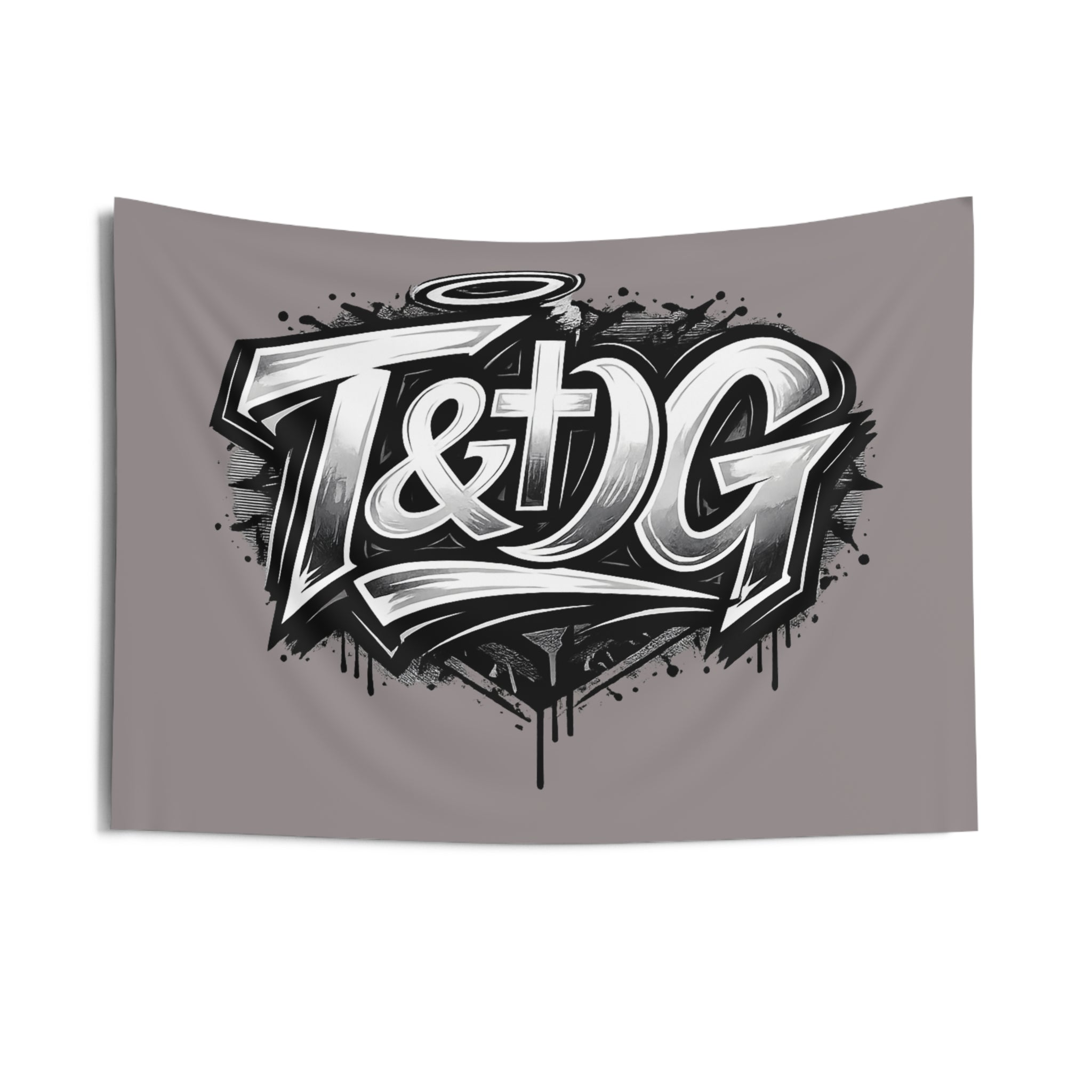 Christian Graffiti Wall Tapestry — 'Walking with Jesus' Prayer & Studio Decor
