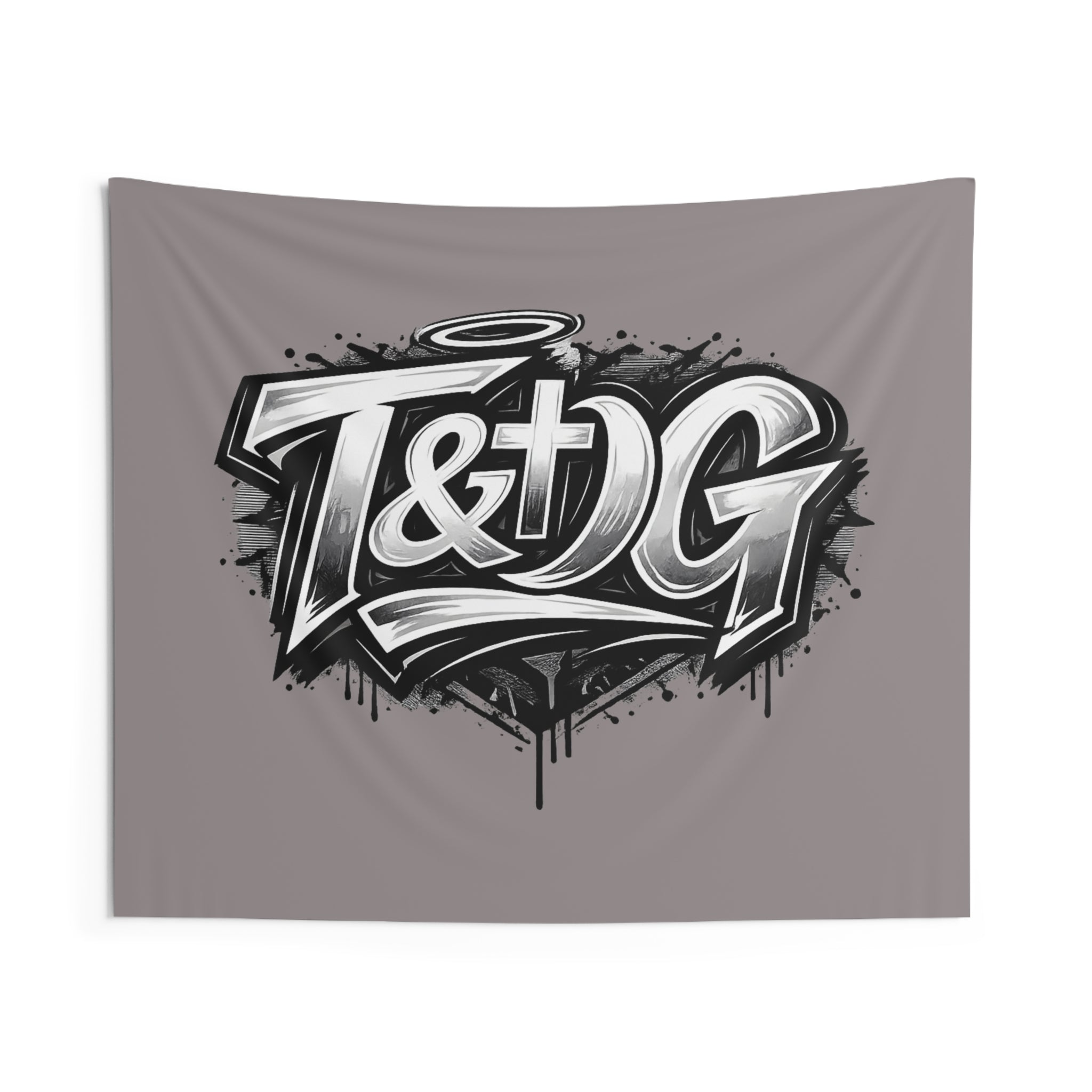 Christian Graffiti Wall Tapestry — 'Walking with Jesus' Prayer & Studio Decor