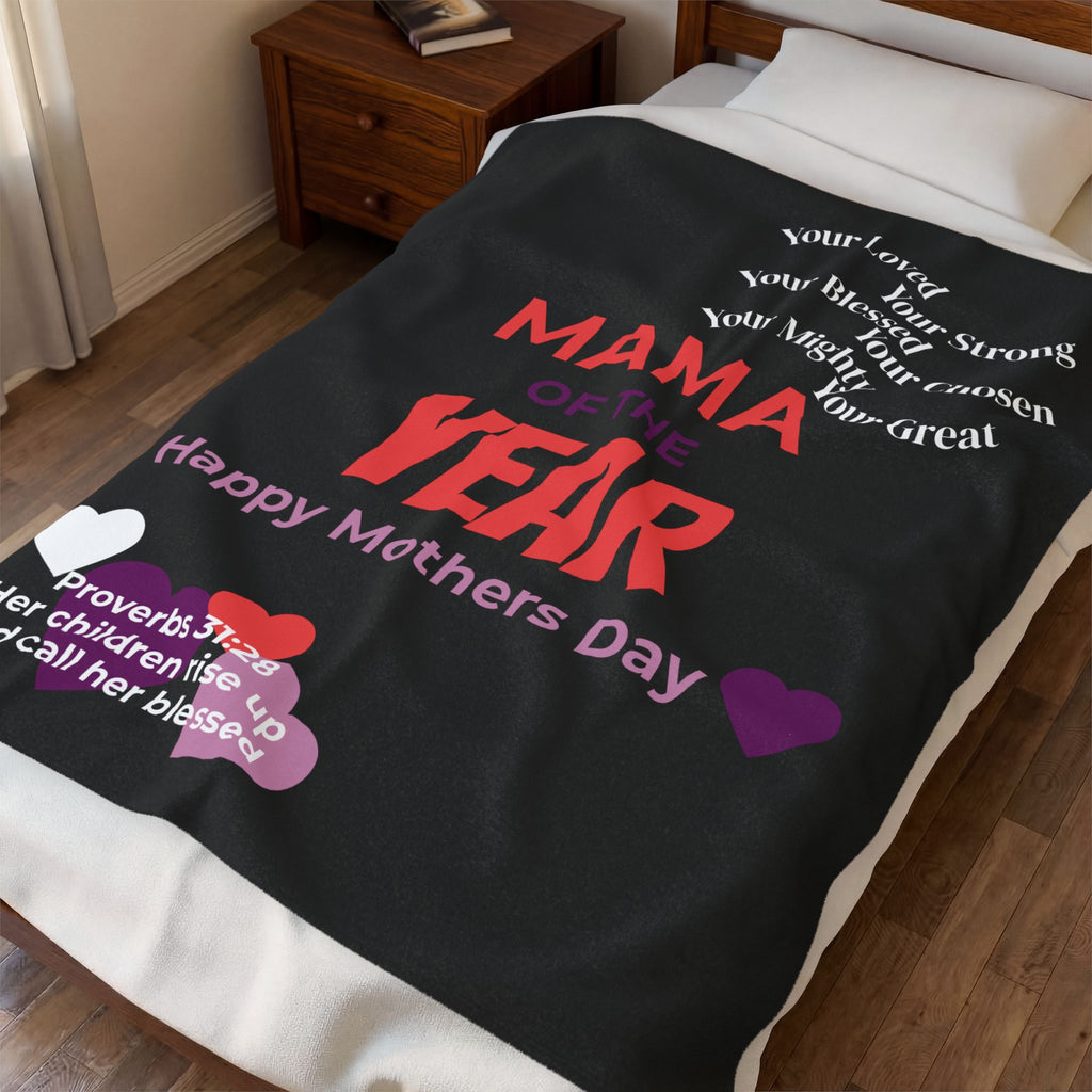 Velveteen Plush Blanket — 'What Moms Deserve' Sentimental Mother's Day Throw
