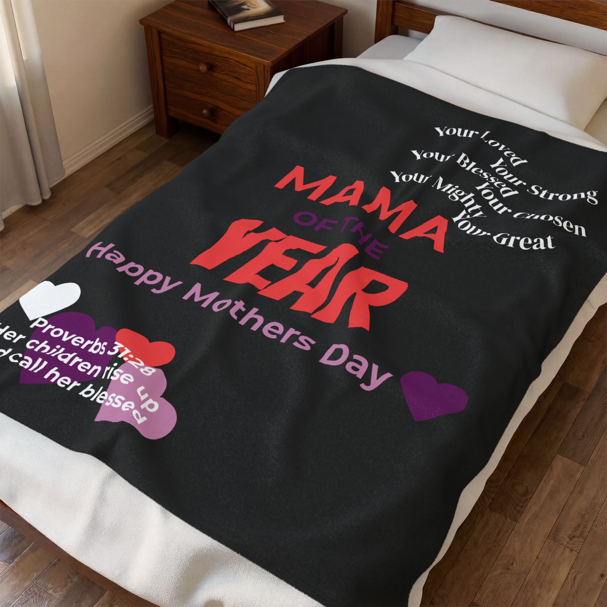 Velveteen Plush Blanket — 'What Moms Deserve' Sentimental Mother's Day Throw